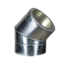 Коліно з термоізоляцією нерж/оцинк AISI 304 1 мм 45° ф160/220