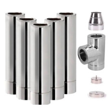 Комплект дымохода ф160/220 5 м нерж/нерж 1 мм AISI 304
