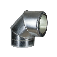 Коліно з термоізоляцією нерж/оцинк AISI 201 0,8 мм 90° ф300/360