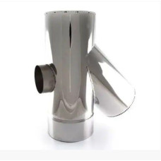Трійник з термоізоляцією нерж/нерж AISI 304 45° 0,8 мм ф130/200 з ревізуєю